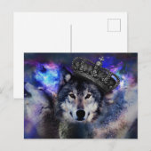 Carte Postale Loup animal dans la couronne (Devant / Derrière)