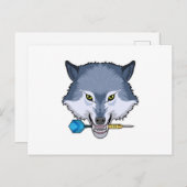 Carte Postale Loup aux fléchettes avec fléchette (Devant / Derrière)