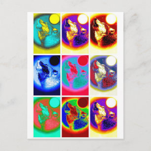 Carte Postale Loup d'art pop
