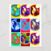 Carte Postale Loup d'art pop (Devant)