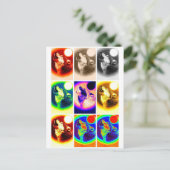 Carte Postale Loup d'art pop (Debout devant)