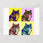 Carte Postale Loup d'art pop (Devant)