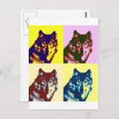 Carte Postale Loup d'art pop (Devant / Derrière)