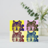 Carte Postale Loup d'art pop (Debout devant)
