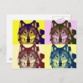 Carte Postale Loup d'art pop (Devant / Derrière)