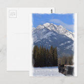 Carte Postale Loup de Banff en hiver avec Cascade du Mont (Devant / Derrière)