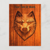 Carte Postale Loup de bois sculpté (Devant)