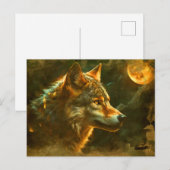 Carte Postale Loup de la lune (Devant / Derrière)