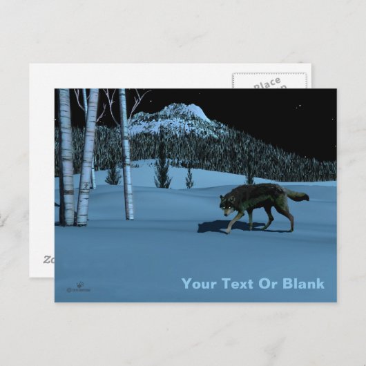 Carte Postale Loup d'hiver - Tapetum Lucidum (Devant / Derrière)