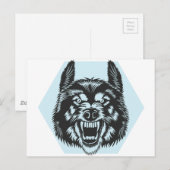 Carte Postale Loup en colère (Devant / Derrière)