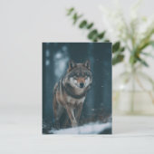 Carte Postale Loup en hiver (Debout devant)