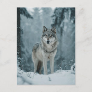 Carte Postale Loup en hiver
