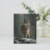 Carte Postale Loup en hiver (Debout devant)