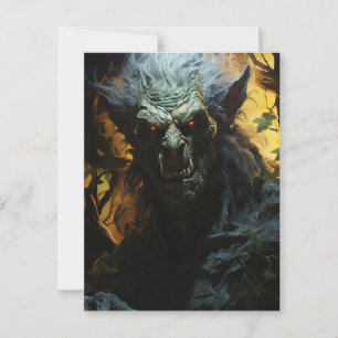 Carte Postale Loup-garou d'Halloween