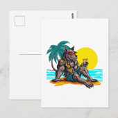 Carte Postale loup-garou en vacances (Devant / Derrière)