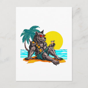 Carte Postale loup-garou en vacances