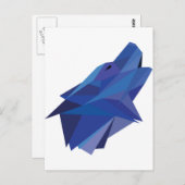 Carte Postale Loup géométrique (Devant / Derrière)