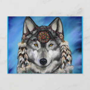 CARTE POSTALE LOUP GRIS
