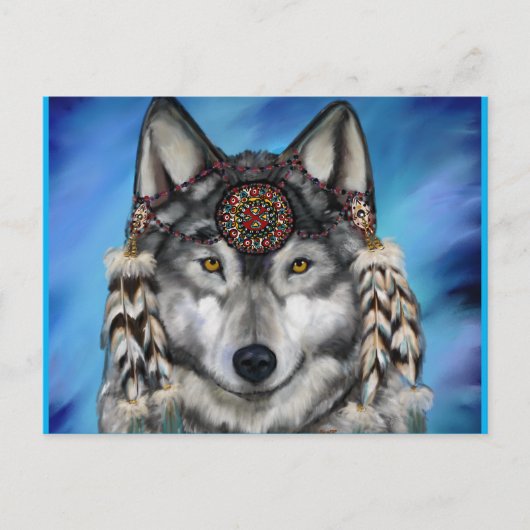 CARTE POSTALE LOUP GRIS (Devant)