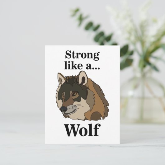 Carte Postale Loup gris (Debout devant)