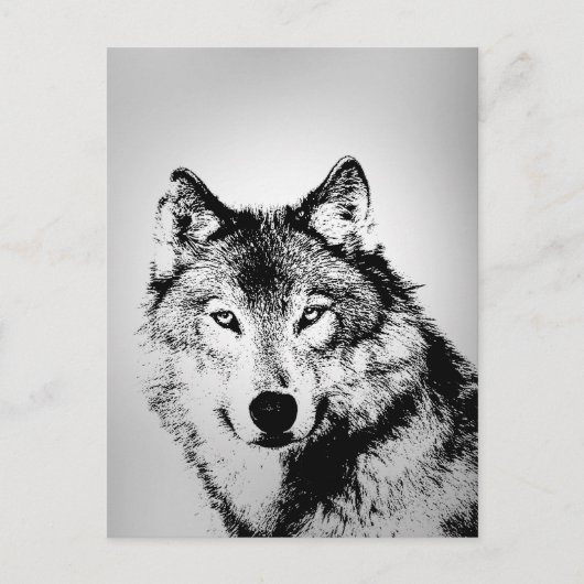 Carte postale Loup gris (Devant)
