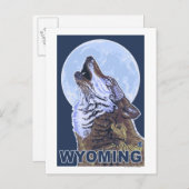 Carte Postale Loup gris HowlingWyoming (Devant / Derrière)