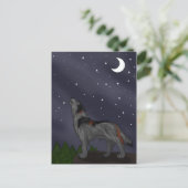 Carte Postale Loup hurlant (gris) (Debout devant)