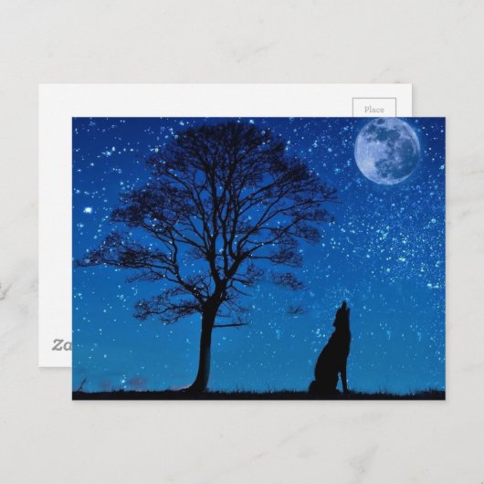 Carte postale Loup Hurleur (Devant / Derrière)