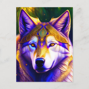 Carte Postale Loup magique, poste