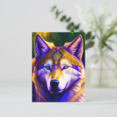 Carte Postale Loup magique, poste (Debout devant)