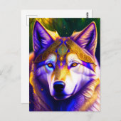 Carte Postale Loup magique, poste (Devant / Derrière)