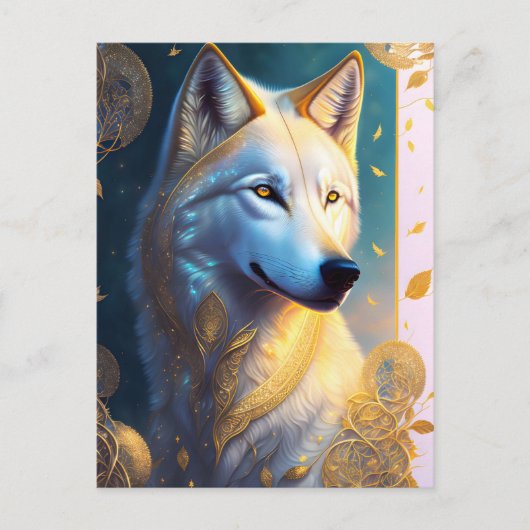 Carte Postale Loup magique, poste (Devant)
