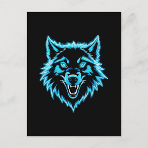 Carte Postale Loup Néon