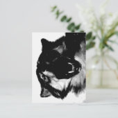 Carte Postale Loup noir et blanc (Debout devant)