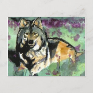 Carte Postale Loup par Paula Atwell
