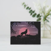Carte Postale loup pleine lune (Debout devant)