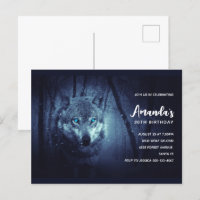 Loup sauvage avec de beaux yeux bleus Anniversaire