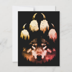 Carte Postale Loup Solitaire. Âme Sauvage