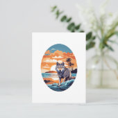 Carte Postale Loup sur la plage (Debout devant)