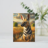 Carte Postale Loup terrestre majestueux posant dans une prairie (Debout devant)