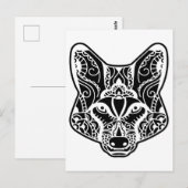 Carte Postale Loup tribal (Devant / Derrière)