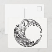 Carte Postale Loup tribal - Ombragé (Devant / Derrière)