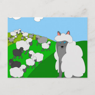 Carte Postale loup vêtu de mouton