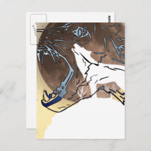 Carte Postale loups (Devant / Derrière)