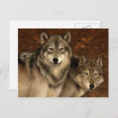 Carte postale Loups (Devant / Derrière)