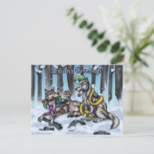 Carte Postale Loups de vacances (Debout devant)