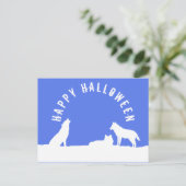Carte Postale Loups en neige, Invitation de la fête d'Halloween (Debout devant)