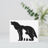 Carte Postale Loups noirs et blancs (Debout devant)
