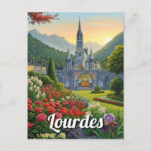 Carte Postale Lourdes France Fleurs de Voyage (Devant)