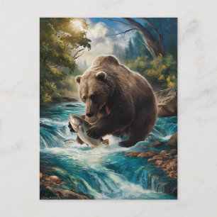 Carte Postale L'Ours à Poisson Doré
